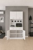 Ola Çok Amaçlı Dolap-Mikrodalga-Erzak-Airfryer-Mutfak-Kiler Dolabı-Kahve Köşesi-Beyaz