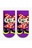 Minnie Mouse Desenli Siyah Kolej Çorap