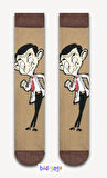 Mr. Bean Desenli Renkli Kolej Çorap