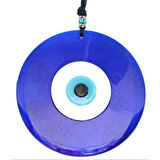 Mavi Cam Nazar Boncuklu 20 Santimetre El Yapımı Duvar Süsü