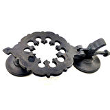 Antika Tarz Dekoratif Pirinç Osmanlı Kapı Tokmağı, Taktak - 265x75mm, Oksit