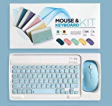 ZR20Km Mavi Kablosuz Klavye Mouse Set