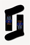 Ralph Lauren Teddy Bear Desen Siyah Unisex Soket Çorap