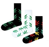 Yaprak Desenli 3'lü Set Renkli Unisex Çorap