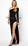 Tegan TP101164 Yırtmaçlı Uzun Elbise