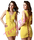Tegan TP101192 Arkası Açık Alımlı Mini Elbise