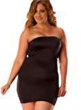 Büyük Beden Strapless Mini Elbise  Tsec031043
