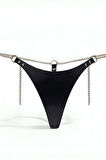 Beli Zincirli Deri Tanga Harness, Deri Alımlı Tanga - APFT1157