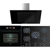 Teka Chef 10 Siyah Ankastre Set – (Hak 629 Bk Fırın +Gbc 75030 Kbc Bk Ocak + Dvt 98660 Bk Davlumbaz)