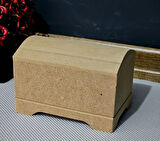  Ahşap Bombeli Sandık Öğrenci Kutu Çok Amaçlı Kapaklı Organizer Ham Hobi Boyamalık Hediye Kutusu