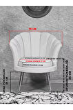 Tekli İstiridye Beyaz Boyalı Sivriltme Ayak Çay Seti Koltuk Tekli Berjer , Balkon, Salon, Ofis Gri Renk 47 x 47 Boyut/Ebat