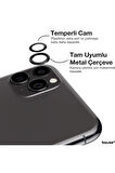 Iphone 11 Pro Max Uyumlu Kamera Koruyucu Lens Mercek Metal Çerçeveli 3lü Set Siyah Black