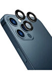 Iphone 13 Pro Max Kamera Koruyucu Lens Mercek Metal Çerçeveli 3lü Set Siyah Black