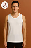 Beyaz Askılı Erkek Atlet 3 Adet Premium %100 Pamuk