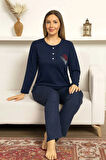 Geniş Kalıp Kadın Pijama Takımı %100 Pamuk