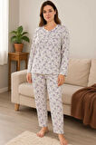 Geniş Kesim Kadın Pijama Takımı %100 Pamuk