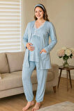 3 Parça Hamile Pijama Takımı