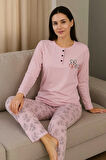 Geniş Kalıp Kadın Pijama Takımı %100 Pamuk