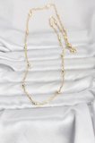 Cm 14K Gold Renk Burgu Ve Top Zincirli Model 60 Cm Kadın Kolye