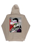 Lenithra Nikola Tesla Sırt Baskılı Unisex Oversize Hoodie Bej / 2XL