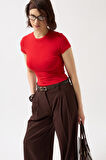 Teusta Likralı Basic T-Shirt