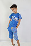 Erkek Çocuk Lets Skate Baskılı Kısa Kollu Basic Basic Takım 6-9 Yaş