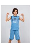 Erkek Çocuk Kolsuz Baseball Baskılı Basic Kaprili Takım 6-9 Yaş