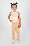Kız Çocuk Baby Desen Fileli Kolsuz Yazlık Basic Takım 2-5 yaş