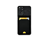 XİAOMİ REDMİ NOTE 11 S  KARTLIKLI SİLİKON KILIF SİYAH