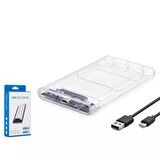 Harddisk Kutusu Şeffaf Type-C HDX1766