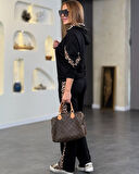 leyla sanat sanata yeni bir bakış açısı Kadın Kapüşonlu Leopar Detay Sweat Ve Yüksek Bel Yanları Leo