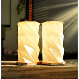 Ozmik Dönen Kitap Işığı ABS Ahşap ve Kağıt Lamba Taşınabilir USB Şarj Edilebilir