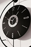 Timelles Siyah-siyah Göbek - Büyük Boy (50x75 Cm ) (quartz Mekanizmalı ) , Metal Duvar Saati