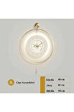 Büyük Boy Timelles Love Gold Led'li , Modern Dekoratif Metal Duvar Saati