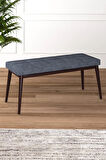 Tinaa Jery Kumaş Modern Ceviz Ahşap Ayak Bench Oturak 90x40, Ayakkabılık Bank, Yatak Ucu Puf