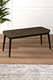 Tinaa Jery Kumaş Modern Siyah Ahşap Ayak Bench Oturak 90x40, Ayakkabılık Bank, Yatak Ucu Puf