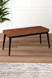 Tinaa Jery Kumaş Modern Siyah Ahşap Ayak Bench Oturak 90x40, Ayakkabılık Bank, Yatak Ucu Puf