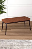 Tinaa Jery Kumaş Modern Ceviz Metal Ayak Bench Oturak 90x40, Ayakkabılık Bank, Yatak Ucu Puf