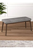 Tina Baby Face Modern Ceviz Ahşap Ayak Bench Oturak 90x40, Ayakkabılık Bank, Yatak Ucu Puf
