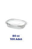 Tiri Store Kapaklı Sos Kabı 80 cc Oval Sızdırmaz Kap 100 adet