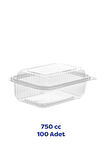 Tiri Store Kapaklı 750 cc Yüksek Kapak Sızdırmaz Plastik Kap 100 Adet