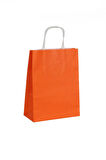 Tiri Store Büküm (Burgu) Saplı Karton Çanta Turuncu 25 Adet 18x24x8 cm