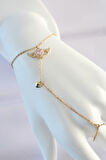 316L Çelik Gold Renk Pembe Zirkon Taşlı Kanatlı Kalp Model Şahmeran - TJ-SN585