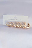 Pirinç Gold Renk Oval Küpe Seti - TJ-BKP8998