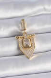 Pirinç Gold Renk Baget Zirkon Taşlı Ajda Charm - TJ-BC1011