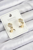 Xuping Zirkon Taşlı Kalp Model Gold Renk Kadın Küpe - TJ-BKP10857