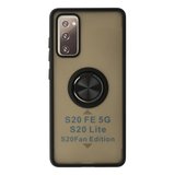 Samsung Galaxy S Fe Kılıf Montreal Yüzüklü Silikon Kapak - Siyah