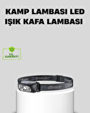 Şarjlı LED Kafa Feneri | 4 Modlu Akıllı Sensörlü Far | Su Geçirmez IPX5 Kamp ve Balıkçı Lambası
