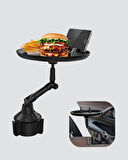 Ayarlanabilir Araç İçi Bardaklık Tepsisi 9 İnç Geniş Alan ve Telefon Standlı