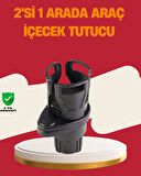 Otomobil Bardak Tutucu İkisi Bir Arada 360° Dönebilen Geniş Kapasiteli